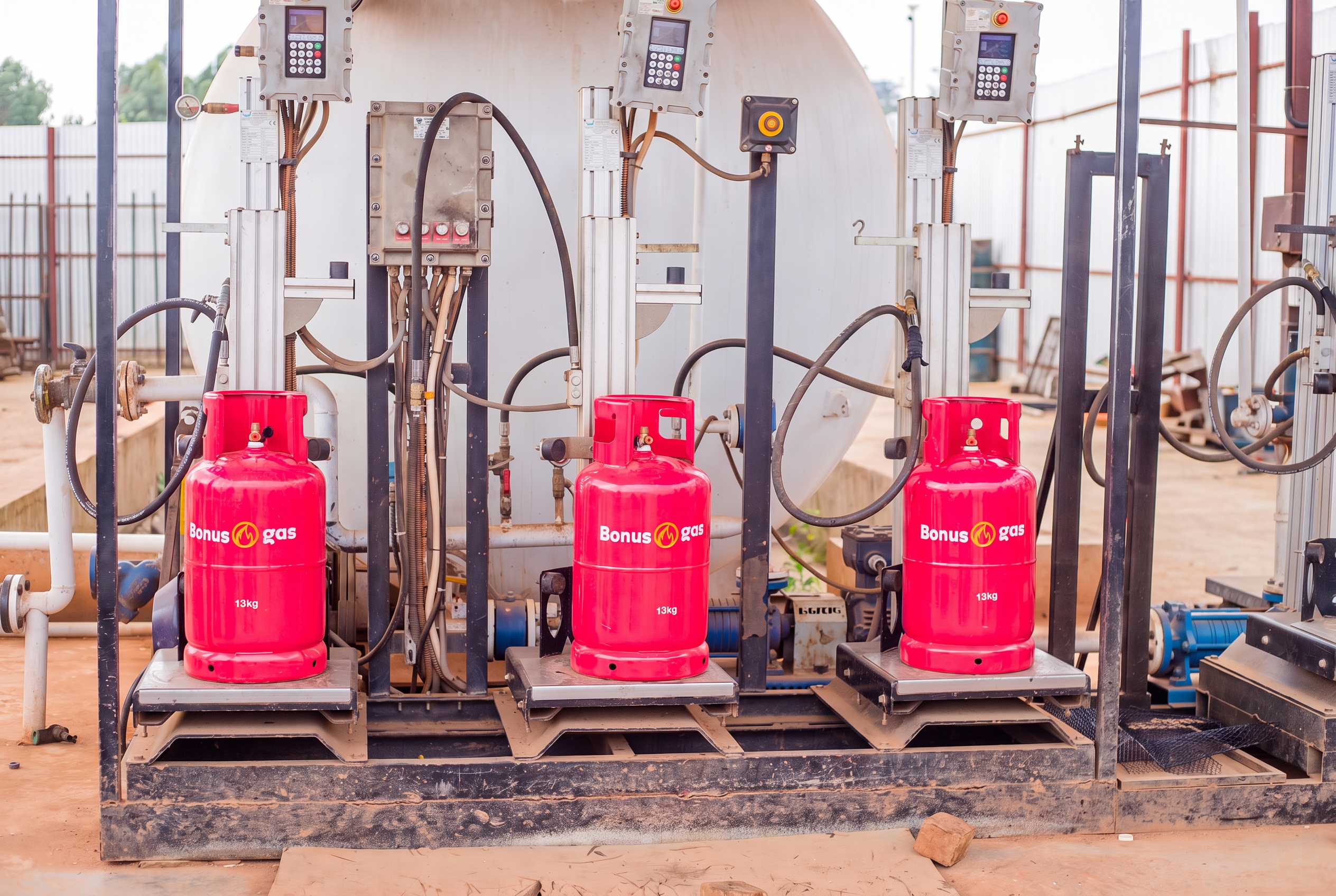 Bonus Gas 13kg cylinders at the filling plant
